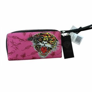 New Ed Hardy Vibrant Pink Tiger Wallet